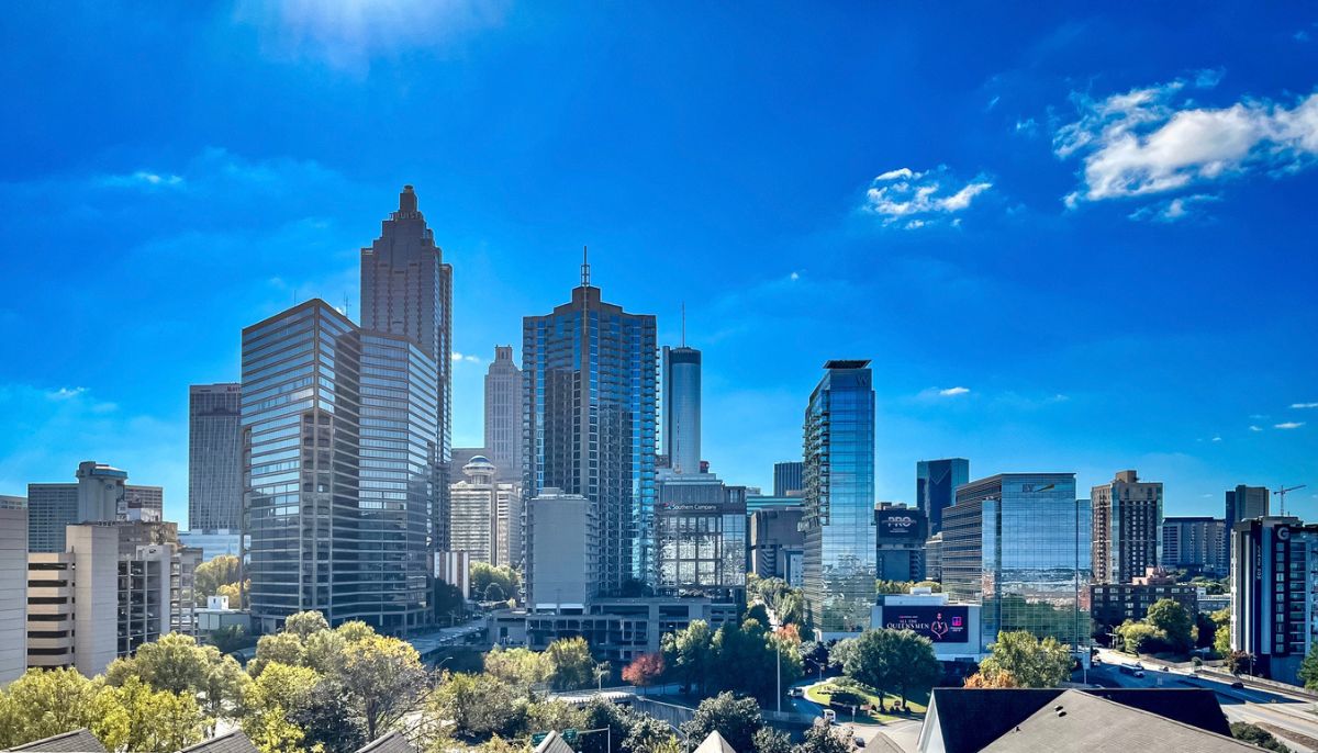 Atlanta skyline and commercial buildings subject to local energy audit requirements.