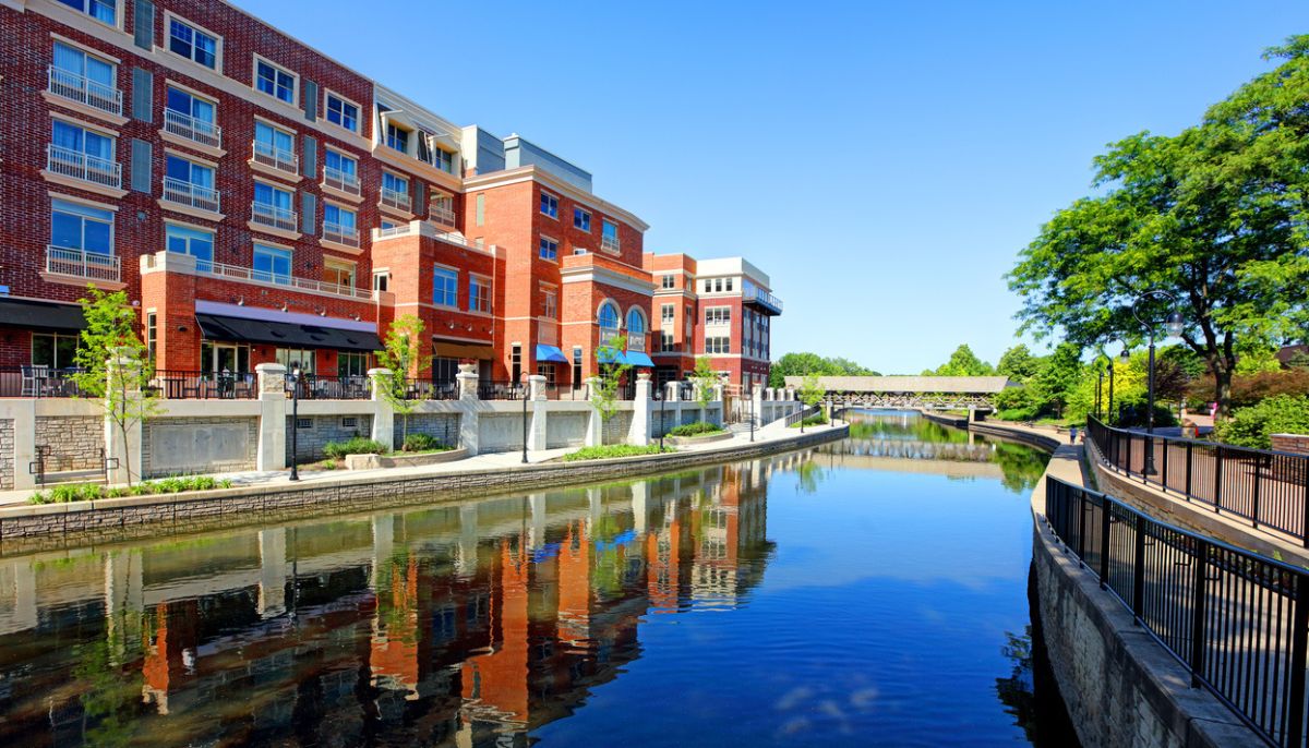 Downtown Naperville, Illinois near Hillmann's Chicago area office